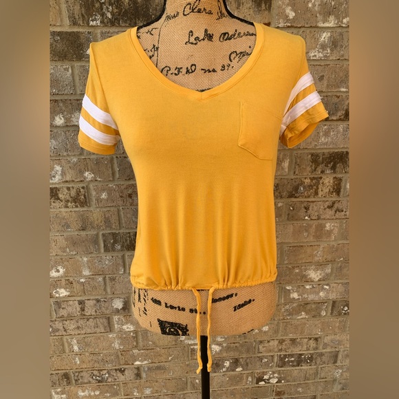 No Boundaries Tops - Juniors yellow NoBo shirt with adjustable string. Size S